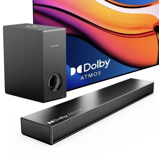 Barre de son ULTIMEA Nova S50 Dolby Atmos avec Bass Boost et 3D Surround pour Home Cinéma - HDMI eARC