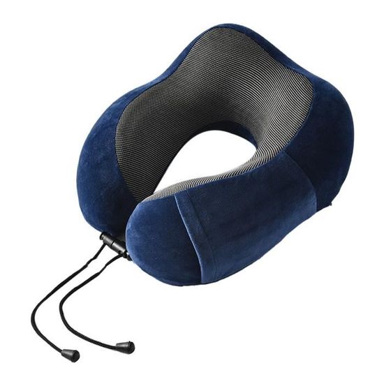 Oreiller De Voyage Mousse Mémoire Yuning - Coussin Nuque Gris Confort Avion Voiture