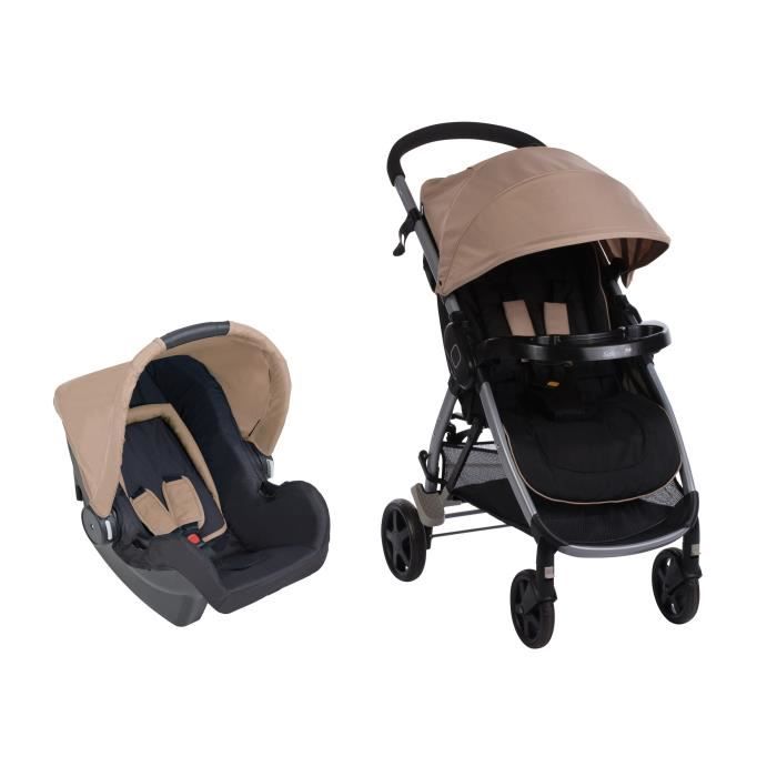 SAFETY 1ST Poussette Combinee Duo Citadine Step Go Compacte Beige Pliage a pedale facile Cdiscount Puericulture Eveil bebe