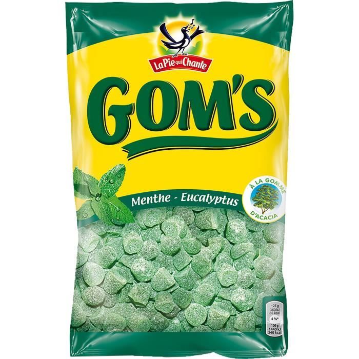 LA PIE QUI CHANTE Bonbons Gom's, saveur menthe-eucalyptus - 265 g