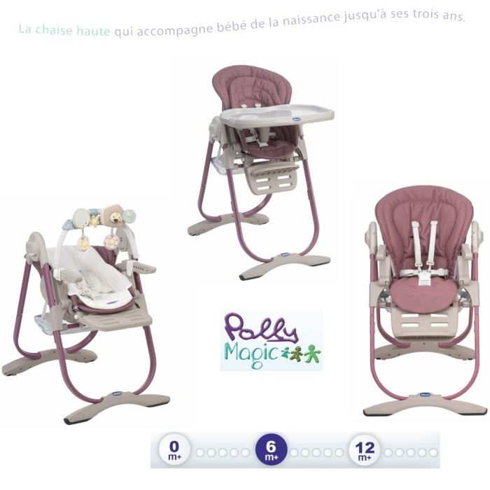 CHICCO Chaise haute 3en1 Polly Magic Rosé - Cdiscount Puériculture & Eveil  bébé