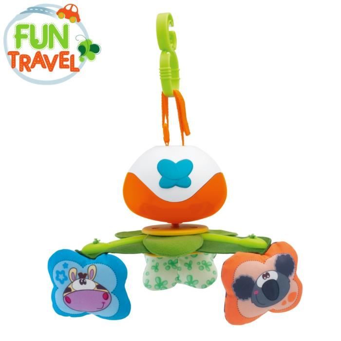 Mobile Safari Fun Travel - CHICCO - Mobile pour bébé avec carillon musical, hochets et miroir