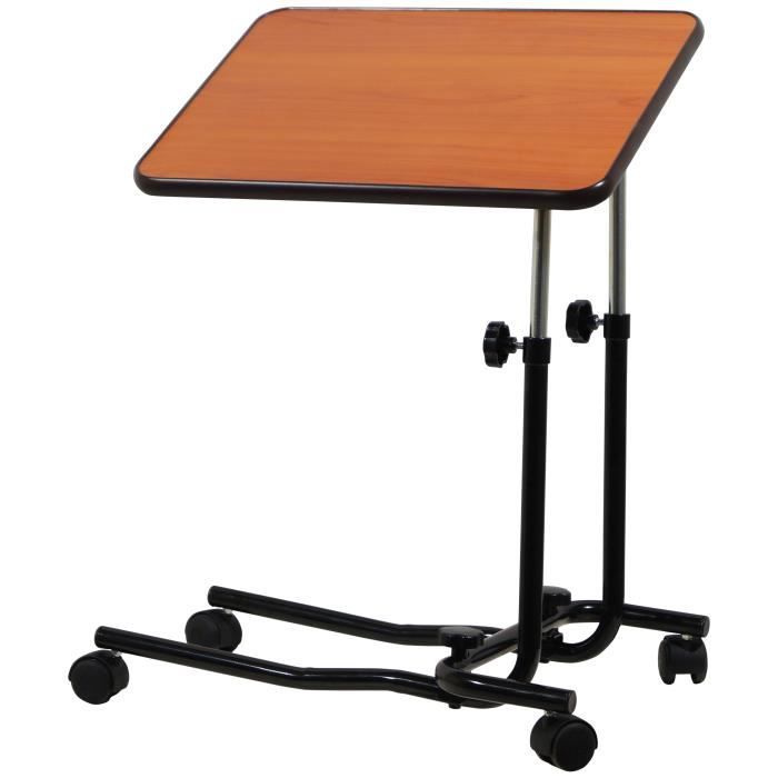 Table de Lit en Bois Foncé