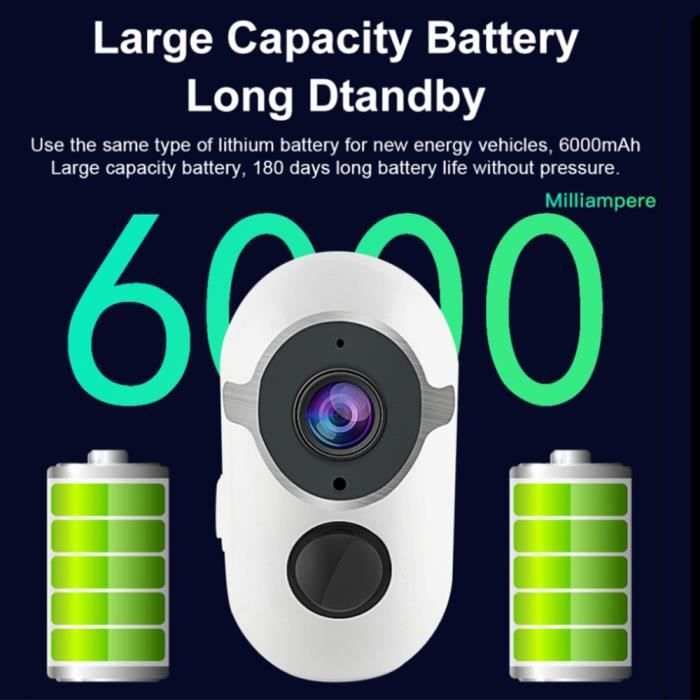 Kangfun 1080P Caméra de Surveillance CAMÉRA IP WiFi avec Panneau Solaire , Vision nocturne, étanche, FONCTION D'ALARME