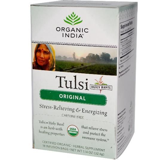 Organic India, Tulsi thé de basilic sacré, sans caféine, Original,18 sacs de perfusion,1,14 oz (32,4 g).