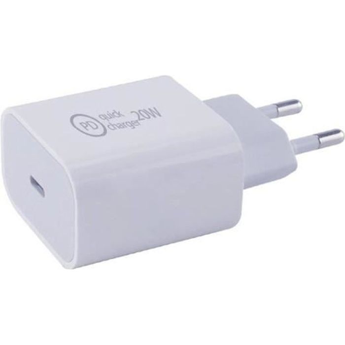 Chargeur 20w Adaptateur secteur USB-C Chargeur rapide pour iPhone 12