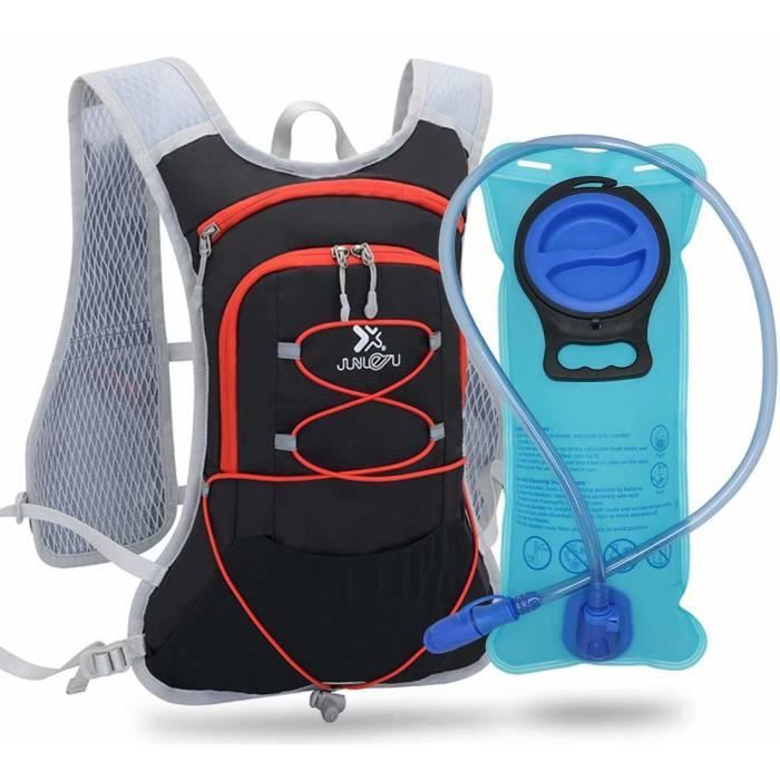Sac Hydratation avec Poche d'eau (2L Reservoir) Sac à Dos de Course à Pied Léger, Sac Trail Running pour Marathon VTT Randonnée Vélo