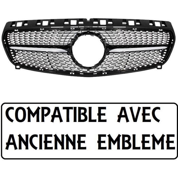 CALANDRE DIAMANT MERCEDES CLASSE A W176 NOIR BRILLANT PHASE 1 DE 2012 A 08/2015