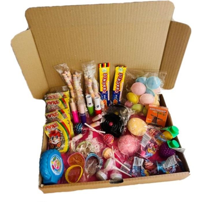 Box à bonbons rétro - Assortiment de confiseries d'antan - 53 pièces