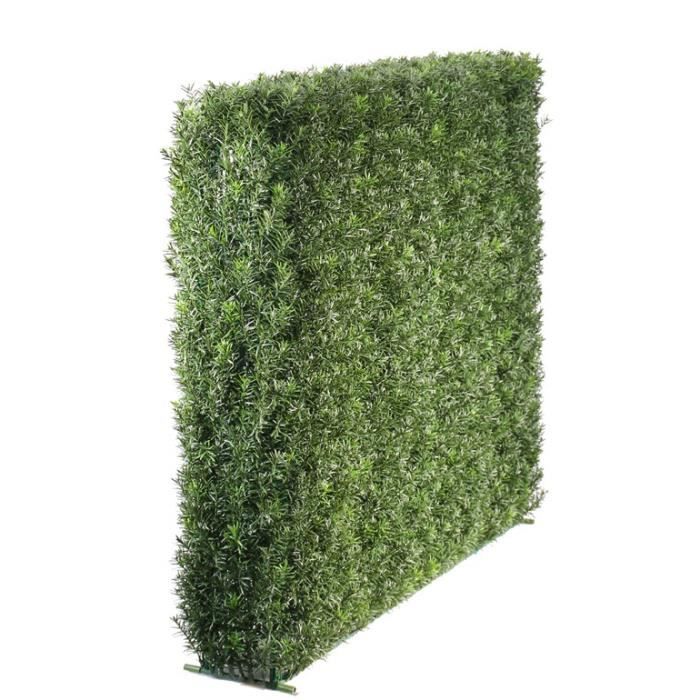 Lot 2 x Haie de Taxus artificielle FANNO, vert, 100x20x80 cm - Brise-vue artificielle - Haie décorative - artplants