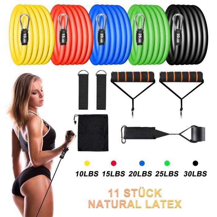 11PCS Bandes de Résistance Fitness Élastique Musculation
