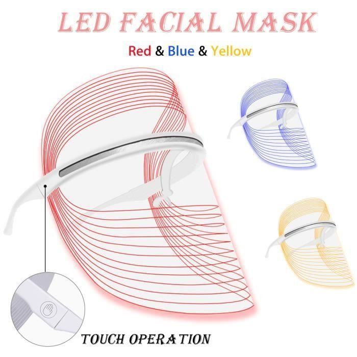 LED Photonique Masque Facial 3 Couleurs Lumière Rajeunissement de Peau Anti-rides Écran Top49804
