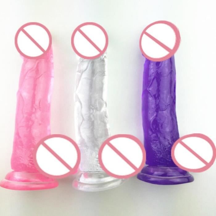 GODEMICHET - RABIT - VIBROMASSEUR,XL, L, M, S 4 taille godes artificiels cristal pénis Simulation pénis cheval - Type Purple-S