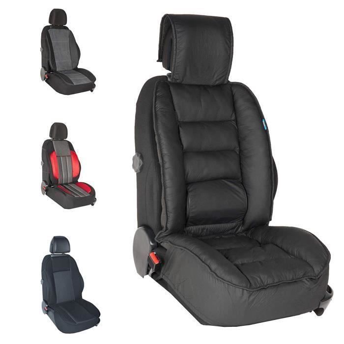 DBS - Couvre Siège Luxe - Voiture-Auto - Noir - Grand Confort - Antidérapant - Compatible Airbag - Universel
