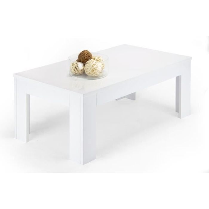 Mobili Fiver, Table basse, Easy, Blanc laqué brillant, Mélaminé, Made in Italy