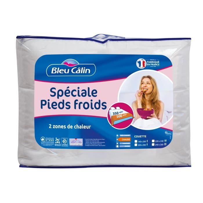 BLEU CALIN Couette spéciale pieds froids - 200 x 200 cm - Blanc