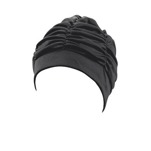bonnet de bain dames tissu noir