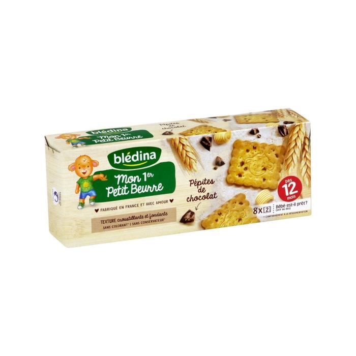 BLEDINA Biscuit Bébé Petit Beurre Pépites de Chocolat 133 gr 12 Mois +