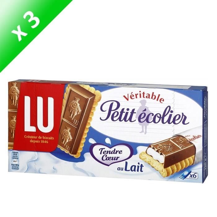 [LOT DE 3] Biscuits chocolat au lait 120 g Petit Ecolier