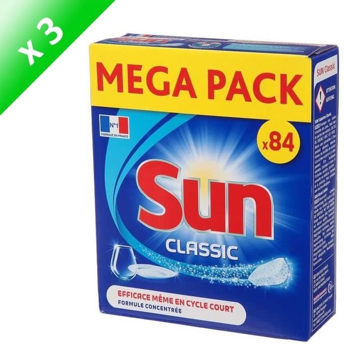 SUN Tablettes lave-vaisselle Classic - Lot de 84 x 3