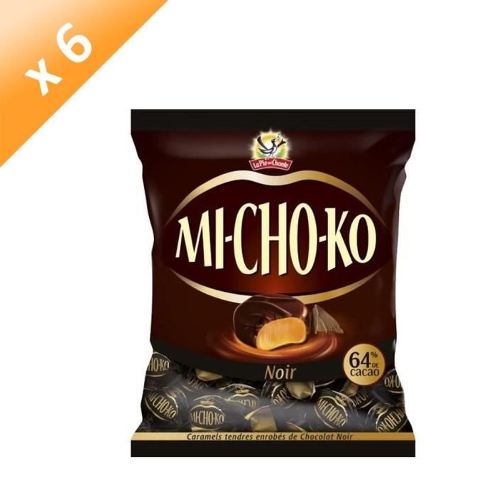 LA PIE QUI CHANTE Lot de 6 Bouchées chocolatées noir caramels Mi-Cho-Ko - 280 g