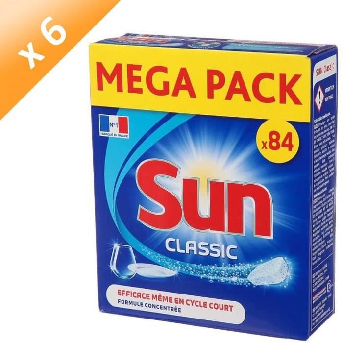 SUN Tablettes lave-vaisselle Classic - Lot de 84 x 6