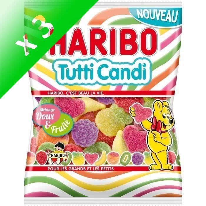HARIBOBonbons Tutti Candi, mélange doux et fruité - 250 g (Lot de 3)