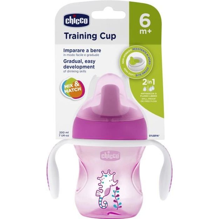 CHICCO-Tasse Training à bec - x1 - Rose - 6m+