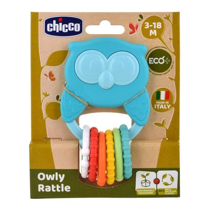 CHICCO eco Hochet hibou avec anneaux