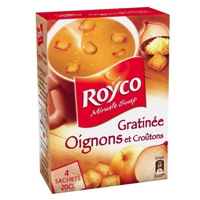Soupe à l'oignon gratinée 4x20cl Royco Minute