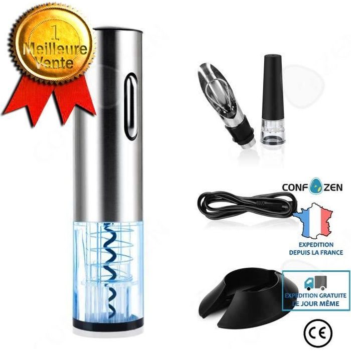 CONFO Tire Bouchon Electrique, Décapsuleur Électrique,Ouvre Bouteille Électrique