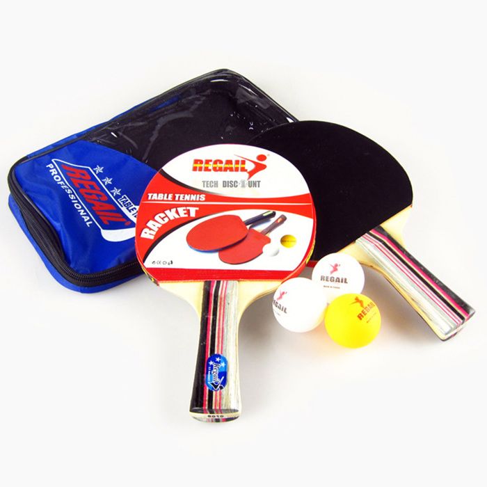 Raquettes de tennis de table CONFOZEN® Jeux Deux raquettes trois balles Raquette croisée à long manche