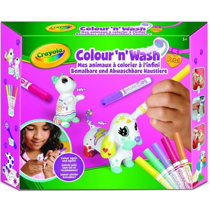 CRAYOLA Color'N'Wash pets - Mes Animaux à Colorier - Kit 2