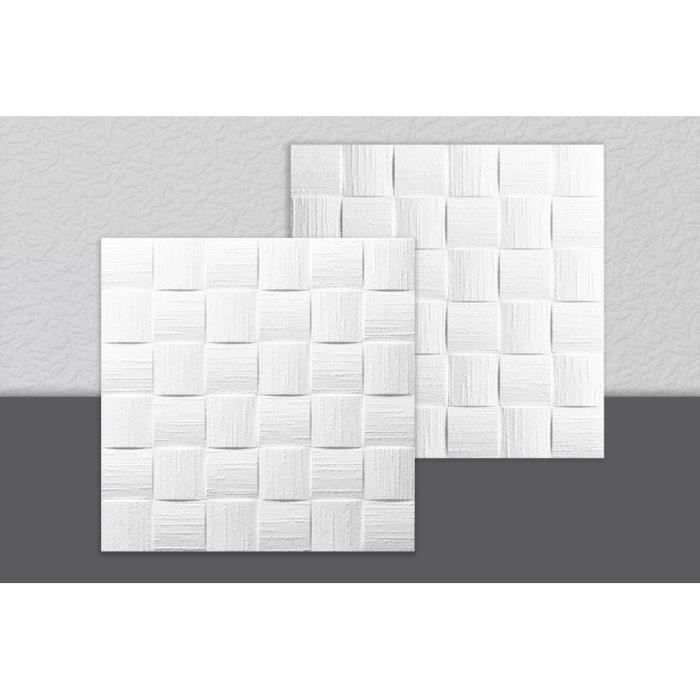Decosa Dalle de plafond Dublin, polystyrène blanc, 50 x 50 cm - CARTON de 10 sachets (= 20m2)