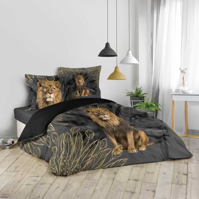 CDaffaires parure 3 p. 240 x 220 cm imprime 42 fils dessin place jungoleo