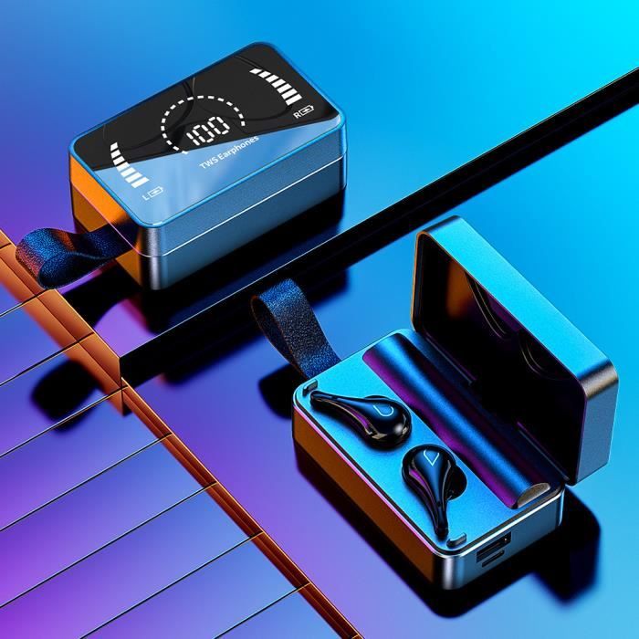 Écouteurs sans fil TWS Mini écouteurs Bluetooth 5.1 sport Casques d'écoute avec micro étanche boîtier multifonctions Accessoires vie