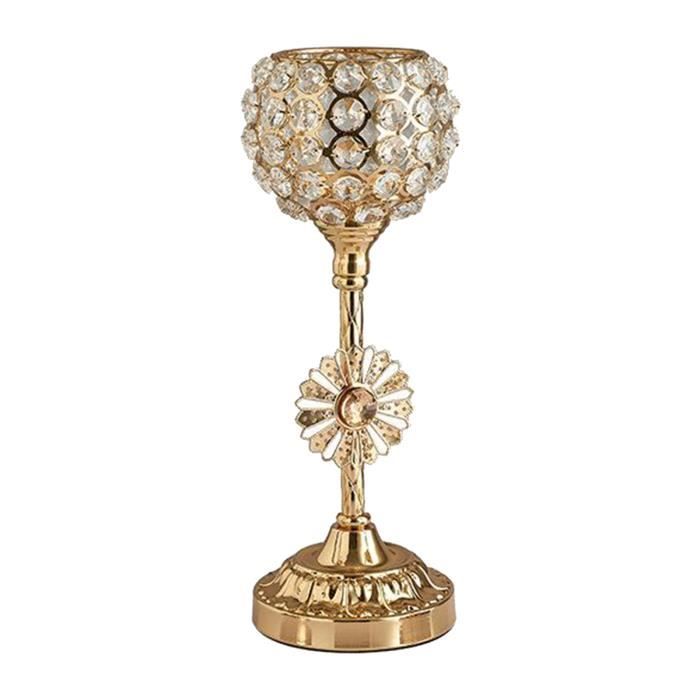 Gloden Cristal Bougeoirs avec Fleur, Centres pour les Tables, Chandeliers pour Fêtes de Mariage, bougies tand pour Home Office S