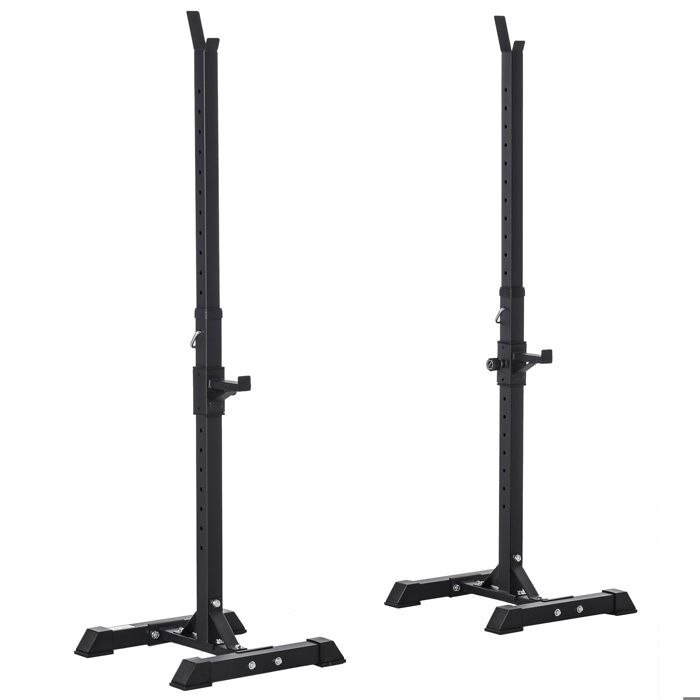 Support de musculation repose haltères charge Max. 150 Kg Noir 50x49x154cm