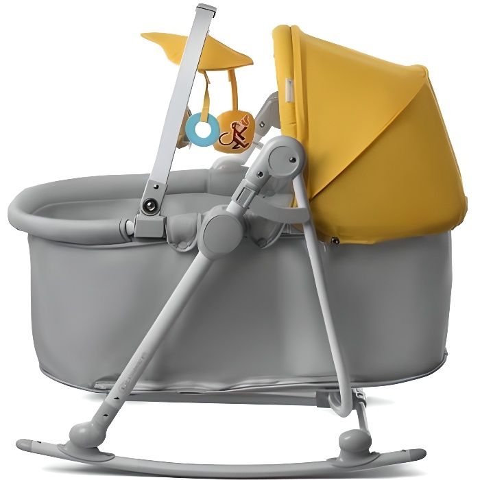 Kinderkraft Unimo berceau 5en1 balancelle transat siège bébé pliable Couleur Jaune