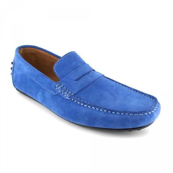 Mocassin J.Bradford Cuir Bleu Ciel JB-ROBE - Couleur - Bleu
