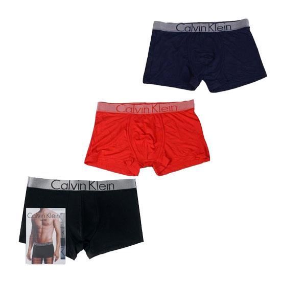 Homme CALVIN KLEIN Trunks Coton Pack de 3 Boxers Noir Rouge Bleu marine