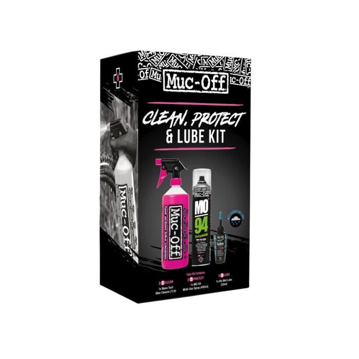 Pack nettoyant Muc-Off clean protect Lube kit wet - noir