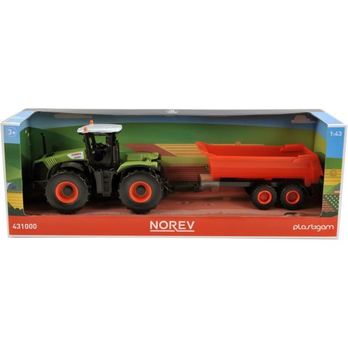 NOREV Tracteur 35 cm Claas + 1 Remorque