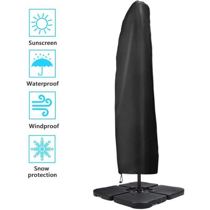 Housse de Protection pour Parasol Déporté, pour Parasol de Jardin à Mât Excentré en 210D Oxford Imperméable Résistant à UV avec