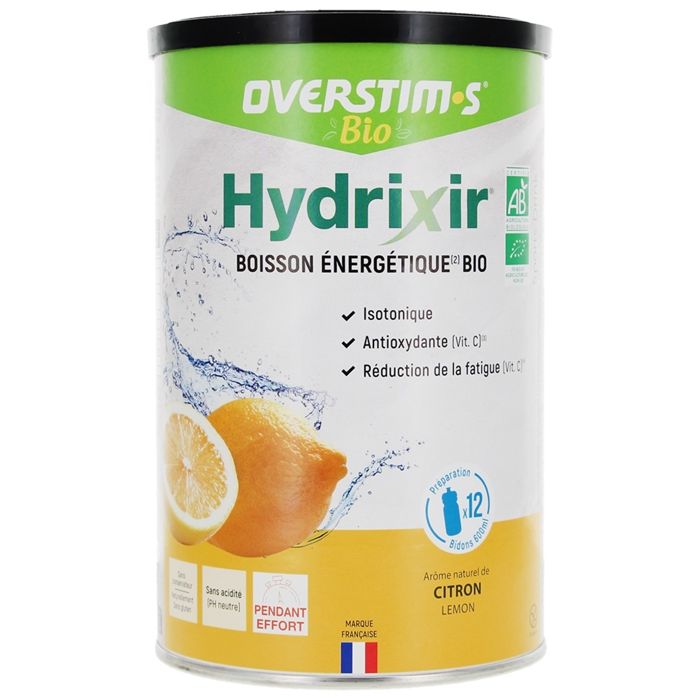 OVERSTIMS - Hydrixir Bio - Hydratation & maintien des performances - Citron - Boîte 500g