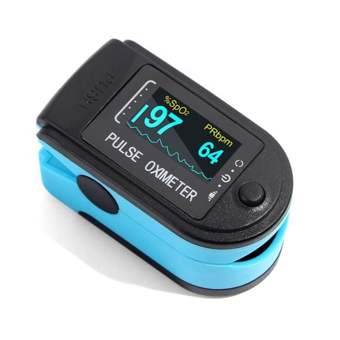Portable oxymètre de doigt doigt fréquence cardiaque Saturomètre ménage santé moniteurs oxymètre de pouls - BLEU