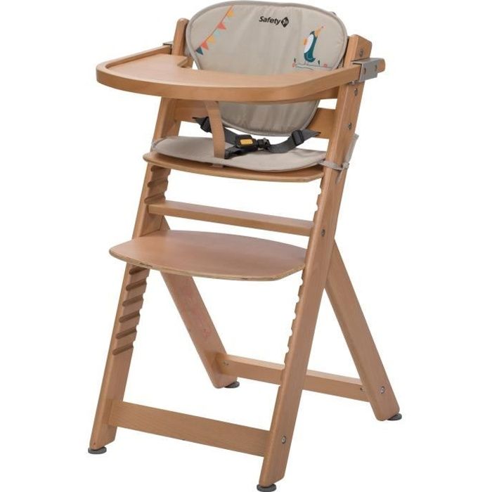 SAFETY 1ST Chaise Haute Timba + Coussin Natural Wood/ Happy Day