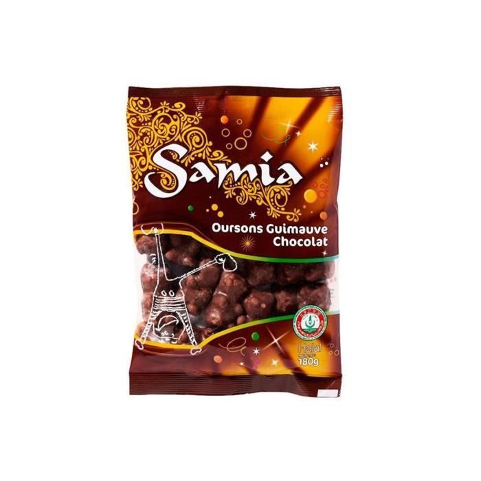 Bonbons oursons guimauve chocolat halal Samia - 180g