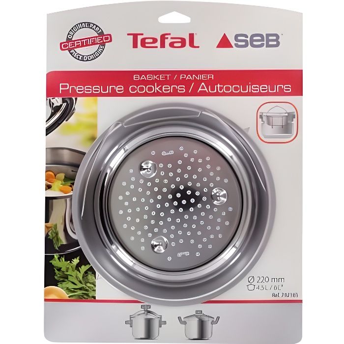 PANIER RIGIDE INOX 4,5 / 6L/7,5L Ø205MM, POUR COCOTTE Ø220MM