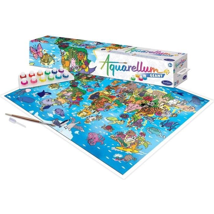 SENTOSPHERE Jeu Aquarellum Géant Planisphère - Pour Enfant